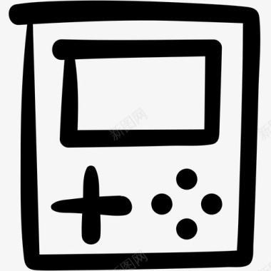 手持式游戏机涂鸦娱乐图标