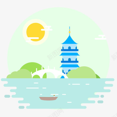 杭州西湖图标