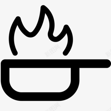 锅烹饪火焰图标