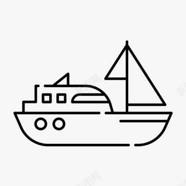 帆船航海轮船图标