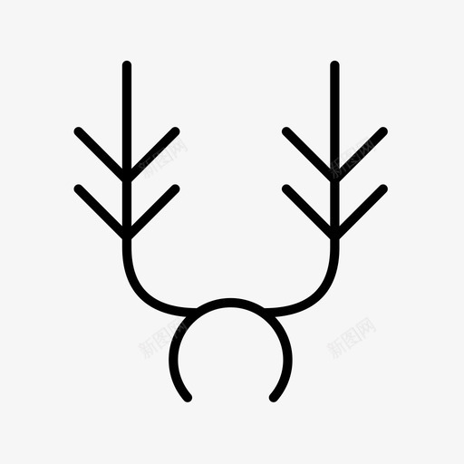 头带鹿头带驯鹿角svg_新图网 https://ixintu.com 头带 驯鹿 鹿角 圣诞 套装