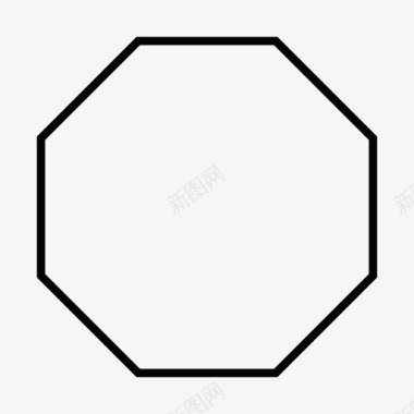 八角形二维形状几何图标