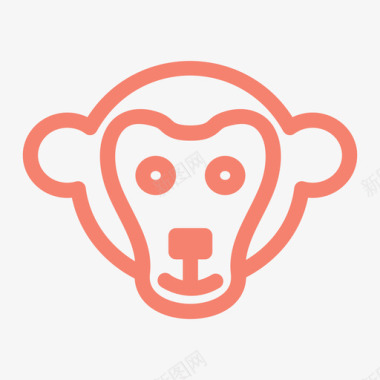 猴子脸动物丛林图标
