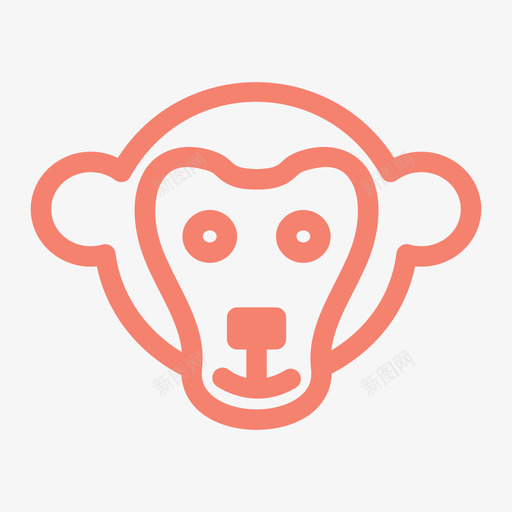 猴子脸动物丛林svg_新图网 https://ixintu.com 猴子 动物 丛林