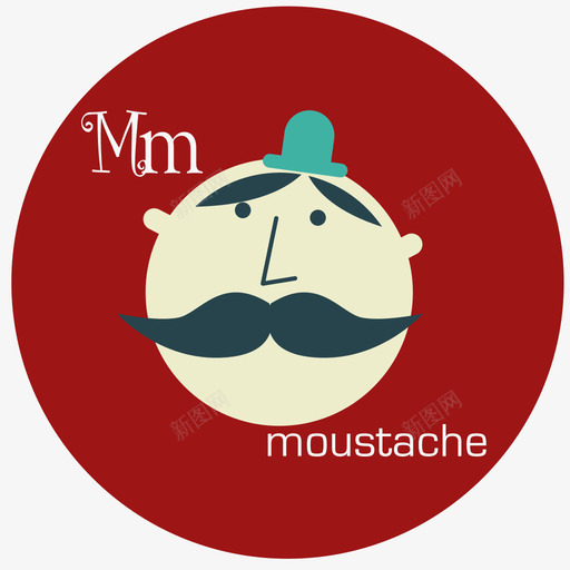 moustachesvg_新图网 https://ixintu.com 填充 多色 可爱 圆润