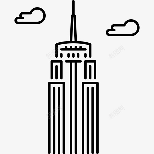 帝国大厦建筑纽约svg_新图网 https://ixintu.com 帝国 大厦 建筑 纽约 景观 城市 轮廓