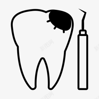 蛀牙龋齿牙医图标