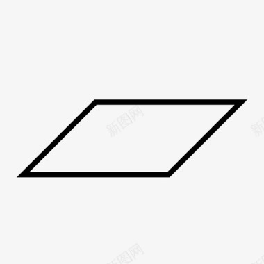 平行四边形二维形状几何图标