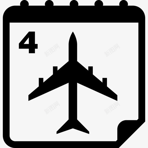 飞机旅行日的第4个日历日历图标svg_新图网 https://ixintu.com 日历 飞机 旅行 第个 图标