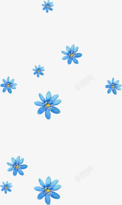 蓝色花花装饰素材