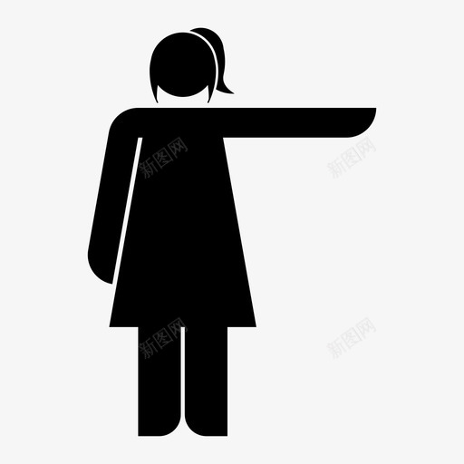 女性指向右侧女性女孩svg_新图网 https://ixintu.com 女性 指向 右侧 女孩 手人 类和 活动