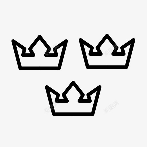 三个皇冠国家象征瑞典svg_新图网 https://ixintu.com 三个 皇冠 瑞典 国家 象征