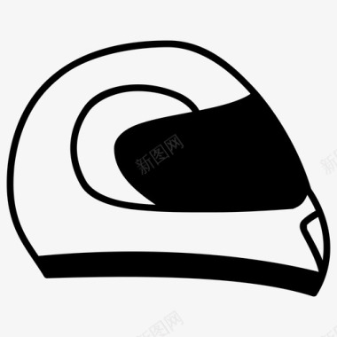 头盔自行车头盔头部保护图标