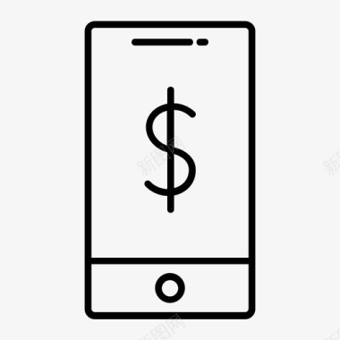 智能手机货币美元网上银行图标