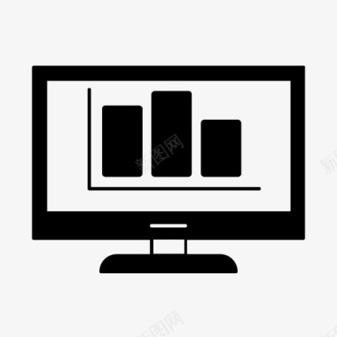 计算机分析条形图金融图标