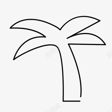 棕榈树加勒比海岛屿图标