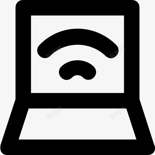 笔记本电脑wifi连接互联网svg_新图网 https://ixintu.com 笔记本 电脑 连接 互联网 无线网络 通讯 材料 设置 平滑 线条 图标