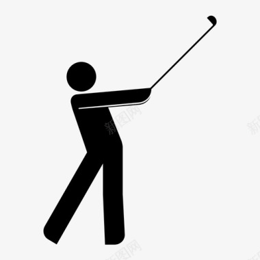 高尔夫球员高尔夫挥杆击球图标