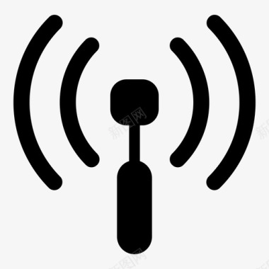 wifi信号线性方形填充图标