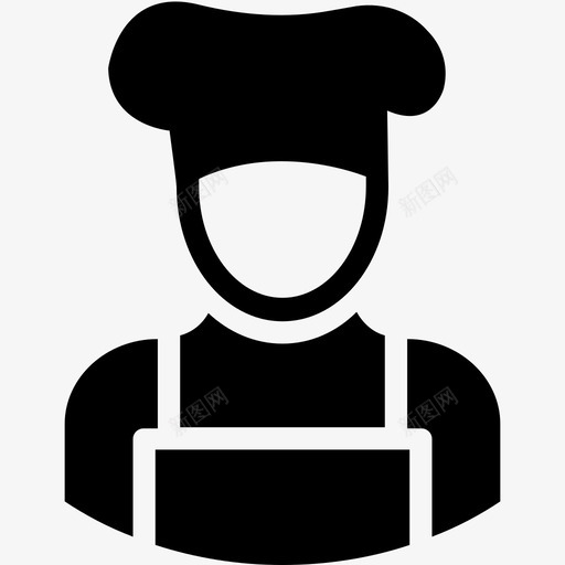 头像厨师男svg_新图网 https://ixintu.com 头像 厨师 餐厅 一组 字形 图标