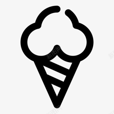 冰淇淋筒杯筒甜点图标