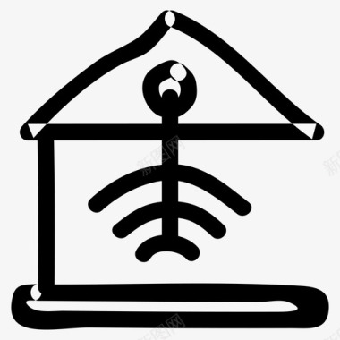 wifi连接连接房子图标