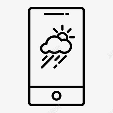 智能手机天气预报云雨图标