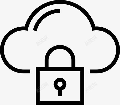 网络安全云互联网svg_新图网 https://ixintu.com 网络安全 互联网 挂锁 防护 安全防护