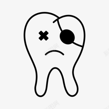 牙痛龋齿裂牙图标