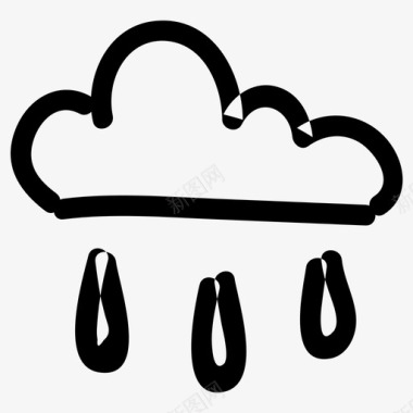 雨云天气手绘图标