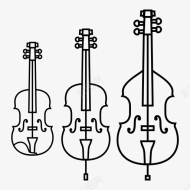 小提琴家族大提琴低音提琴图标