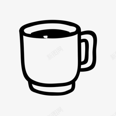 茶杯咖啡手绘图标