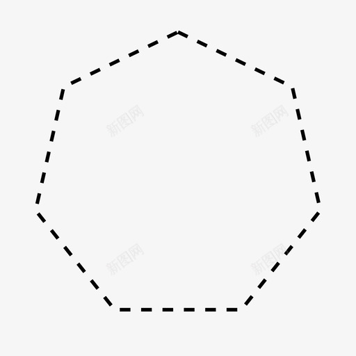 虚线七角形几何数学svg_新图网 https://ixintu.com 虚线 七角形 形状 几何 数学