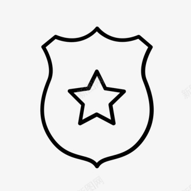 警长徽章联邦调查局执法部门图标