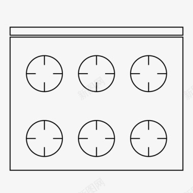 炉灶鸟瞰图家具图标