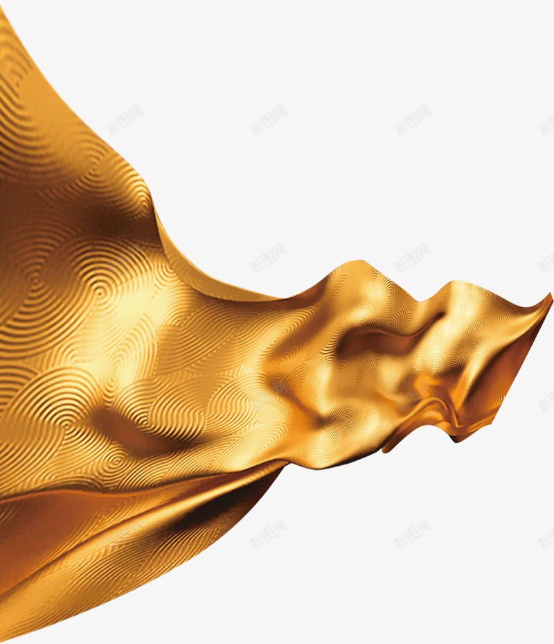 金色绸布png免抠素材_新图网 https://ixintu.com 金色 绸布