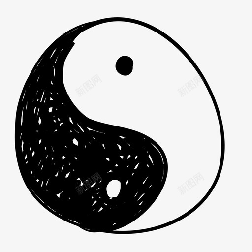 阴阳亚洲黑白svg_新图网 https://ixintu.com 中国 亚洲 哲学 太极 太极logo 手绘 杂项 阴阳 黑白 黑白分明 黑白阴阳鱼