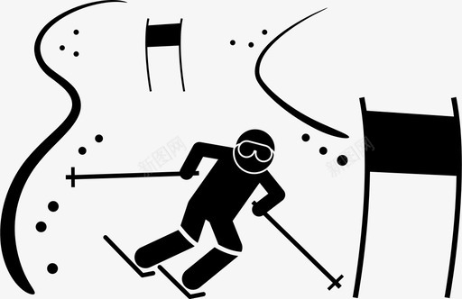 回转滑雪下坡专业svg_新图网 https://ixintu.com 回转 滑雪 下坡 专业 比赛 滑雪者 斜坡