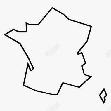 法国地图欧洲法国领土地图图标