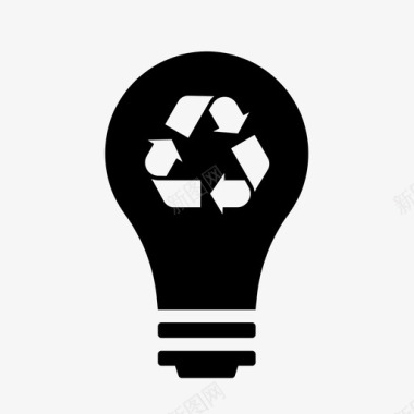 回收灯泡环保生态图标