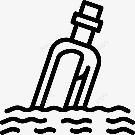 瓶子信息海洋水svg_新图网 https://ixintu.com 海洋 瓶子 信息 水粉 粉碎 图标 轮廓