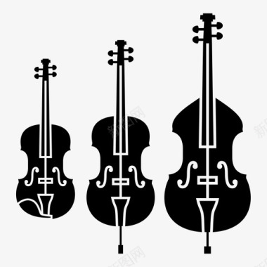 小提琴家族大提琴低音提琴图标