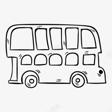 双层巴士英国交通图标