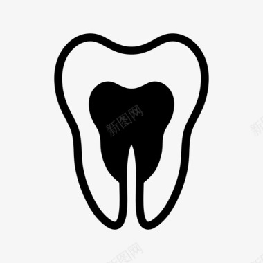 牙齿牙齿卫生医学图标