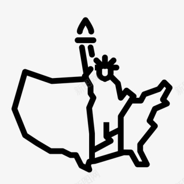 自由女神像美国7月4日图标