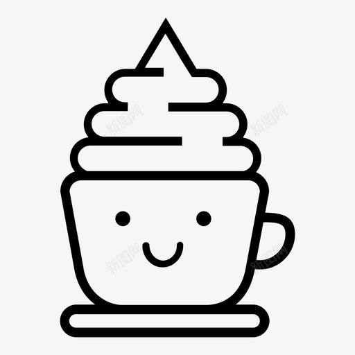 奶油浓咖啡咖啡浮咖啡svg_新图网 https://ixintu.com 咖啡 奶油 马克 微笑