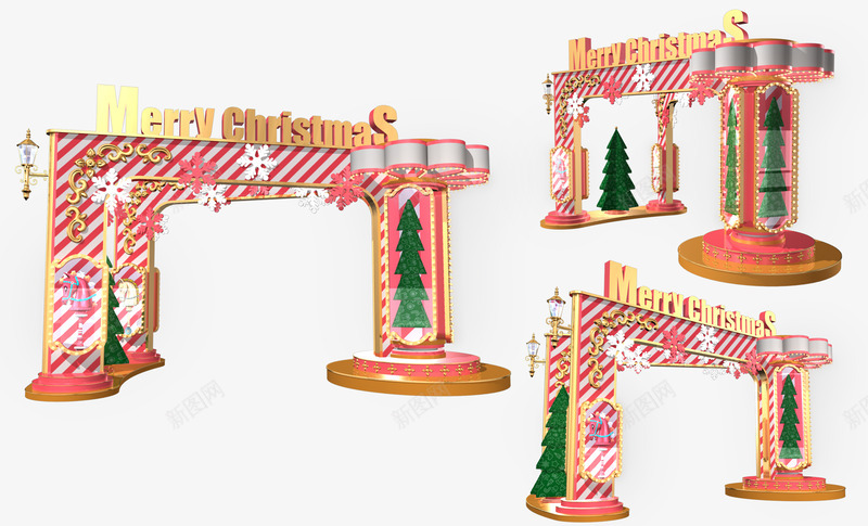 圣诞装置门头png免抠素材_新图网 https://ixintu.com 圣诞 装置 门头