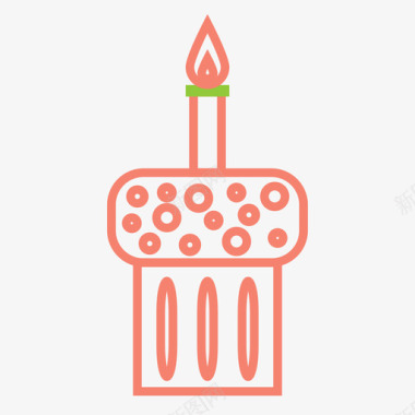 纸杯蛋糕蜡烛仪式图标