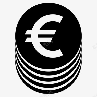欧元硬币商业经济图标