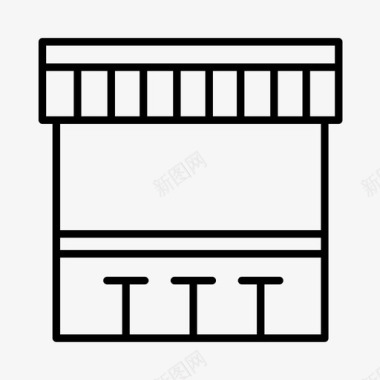 咖啡馆建筑零售图标